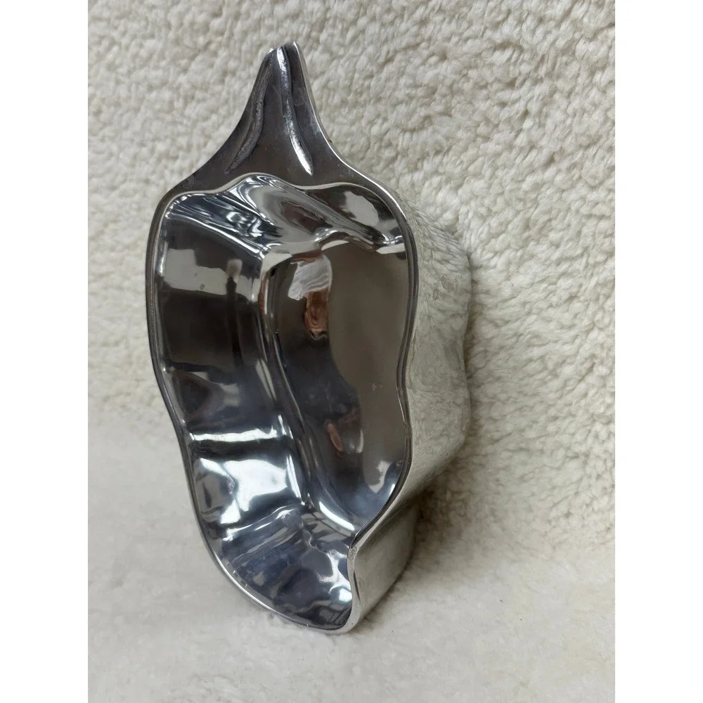 Holland Boone Polished Pewter Pepper‎ Shape Bowl Silver Tone Vintage